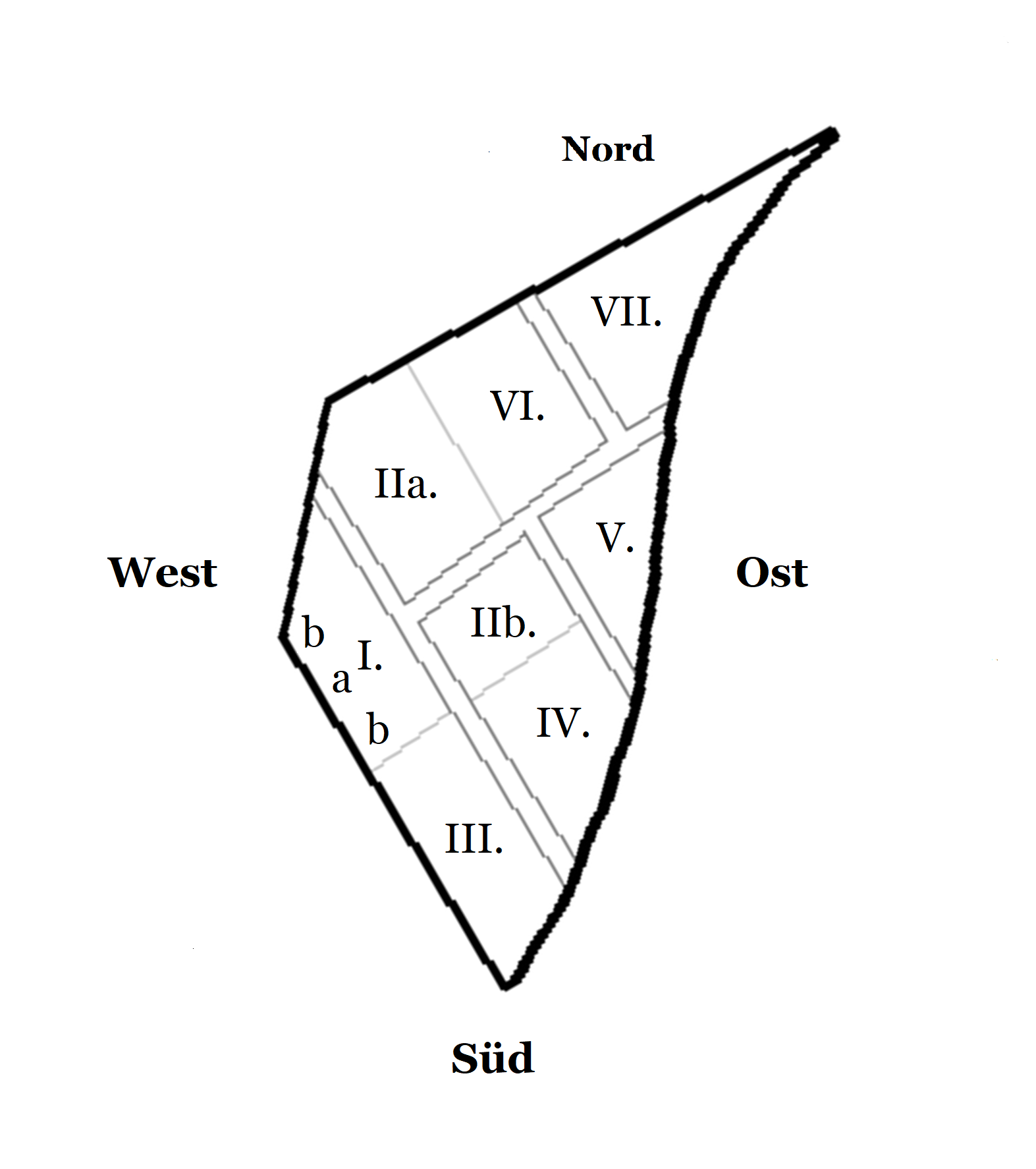 Skizze des alten Eschershäuser Friedhofes
